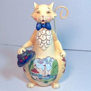 Jim Shore Heartwood Creek-Hats Off to Summer Cat Figurine 2009